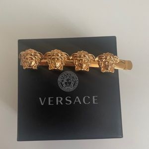Versace Gold Medusa-Heads Hair Clip with original box & tags